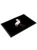 Mr. & Mrs. Panda Gummimatte Storch ohne Spruch in Schwarz