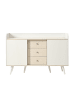 ABRIHOME Sideboard in Weiß mit 3 Schubladen und Stauraumregalen 117,5x40x80 cm