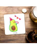 Mr. & Mrs. Panda Bierdeckel Avocado Party Zeit ohne Spruch in Weiß