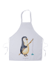 Mr. & Mrs. Panda Schürze Pinguin Angler ohne Spruch in Weiß