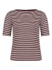 Zero  Basic Shirt mit U-Boot-Ausschnitt in Dark Red/Cream