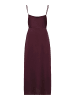 Vila Elegantes Satin Slip Kleid mit dünnen Trägern in Weinrot