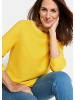 GOLDNER Strickpullover Eleganter Baumwollpullover, Halbarm in honig