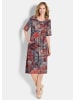 GOLDNER Kurzgröße:  Jerseykleid Florales Druckkleid mit Rundhals in bunt / gemustert