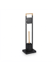 relaxdays WC Garnitur in Schwarz/ Natur - (B)23 x (H)77 x (T)18 cm