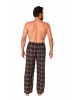 NORMANN Flanell Schlafanzug Pyjama Hose lang kariert Baumwolle - 70781 in dunkelgrau