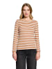 BETTY & CO Ringelshirt mit U-Boot-Ausschnitt in Brown/Cream