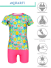 Aquarti Baby Mädchen Zweiteiler Badeanzug Bade-Set Bade T-Shirt Badehose in rosa/gelb