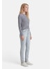 Salzhaut Rundkragen Langarmshirt für Damen in marineblau