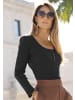 LASCANA Langarmshirt in schwarz