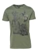 KOROSHI T-shirt mit kurzen ärmeln in khaki