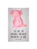 Mr. & Mrs. Panda Kinderhandtuch Axolotl Niedlich mit Spruch in Grau Pastell