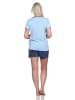 NORMANN Shorty Schlafanzug Pyjama Casual Look - 74923 in hellblau