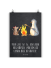 Mr. & Mrs. Panda Bild Pinguin Lagerfeuer mit Spruch in Kreidetafel