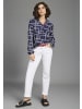 Laura Scott Longbluse in marine-gemustert