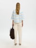 SELECTED FEMME SLFRELAXED MELLIE 2/4 POLO in Egret/Ocean Cavern  Und  Cashmere Blue