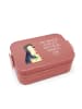 Mr. & Mrs. Panda MEPAL Bentobox Pinguin Blumen Motiv mit Spruch in Rot Pastell
