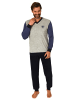 NORMANN Frottee Pyjama Schlafanzug & Bündchen - 82483 in blau
