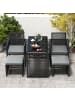 COSTWAY 5 tlg. Gartenmöbel Set PE-Rattan in Grau