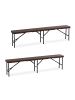 relaxdays 2 x Bierbank in Braun - (B)180 x (H)43 x (T)25 cm