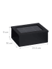 relaxdays Teebox in Schwarz - (B)21,5 x (H)9 x (T)16 cm
