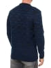 Rusty Neal Kontrast Grobstrick Rundhals-Pullover in Marine