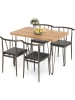 COSTWAY 5 tlg Esszimmertisch Set in Braun