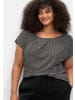 sheego Kurzarmshirt in schwarz-gemustert