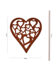 UNUS Gartenstecker Rost Herz mit Herzmuster in Braun