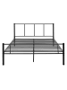 en.casa Metallbett Laos mit Matratze in Schwarz (B)140cm