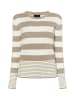 DreiMaster Klassik Strickpullover in Grau Beige Wollweiss