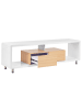 Beliani TV-Schrank KNOX in Weiß/Braun - (W) 159 x (H) 50 x (L) 39 cm
