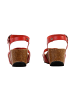 Plakton So Final Keilabsatz-Sandalen aus Leder Rot