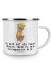 Mr. & Mrs. Panda Camping Emaille Tasse Bauingenieur Herz mit Spruch in Weiß