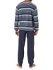 NORMANN Schlafanzug Pyjama langarm Bündchen Streifen - 75319 in marine
