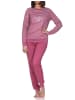 NORMANN Interlock Schlafanzug langarm Bündchen Sternmotiv in beere