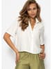 SASSYCLASSY Bluse in Crincle Optik in Weiß