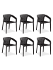 Homestyle4u Küchenstuhl 6er Set in Schwarz