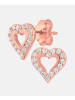 Vanlere Ohrstecker aus 375 Roségold mit Zirkonia Herz-Design in Roségold
