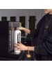 Intirilife Trinkflasche aus Glas mit Zeitmarkierung Wasser Flasche 820 - 900 ml in Weiß
