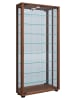 VCM  Glas Stand Vitrine Sammelvitrine Lumo Maxi Spiegel in Kern-Nussbaum