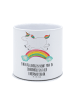 Mr. & Mrs. Panda Pflanzkübel Einhorn Regenbogen mit Spruch in Weiß