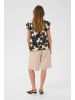 CULTURE Kurzarm-Bluse CUmiso Relaxed fit in Black Palm Leaves