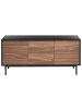 Beliani Sideboard OKLAND in Braun/Schwarz - (W) 120 x (H) 55 x (L) 38 cm