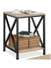 tectake Beistelltisch Carlton 40,5 x 40,5 x 52,5 cm, Industrial Holz hell, Eiche Sonoma