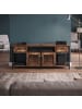 relaxdays TV Lowboard in Braun/ Schwarz - (B)180 x (H)60 x (T)40 cm