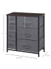 HOMCOM Schubladenschrank-B63,5 x T30 x H71 cm-Dunkelgrau