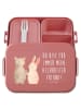 Mr. & Mrs. Panda Bento Box Bär und Hase Umarmen Motiv mit Spruch in Rot Pastell