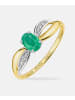 Diamant L'éternel Ring, mit Smaragd, 375 Gelbgold