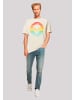 F4NT4STIC Heavy Oversize T-Shirt Alien Retro Sonnenuntergang in sand